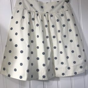 J. Crew polka dot skirt size 2 Cream and silver